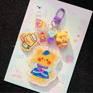 Butter Bear double sided acrylic keychain bagcharm phonecharm
